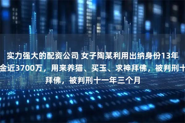 实力强大的配资公司 女子陶某利用出纳身份13年侵吞公司资金近3700万，用来养猫、买玉、求神拜佛，被判刑十一年三个月